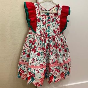 Beautiful Wildflowers Christmas dress, size 4